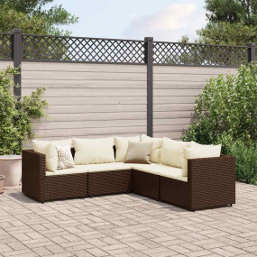 Patio Lounge Set Brown