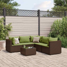 Patio Lounge Set Brown, Green