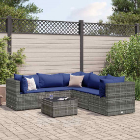 Patio Lounge Set Grey, Dark Blue