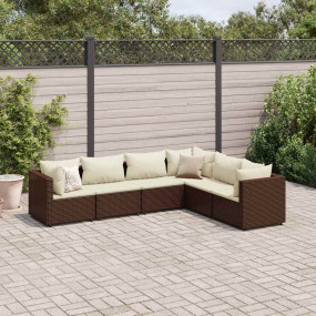 Patio Lounge Set Brown, Cream White