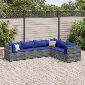 Patio Lounge Set Grey, Dark Blue