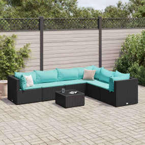 Patio Lounge Set Black