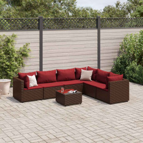 Patio Lounge Set Brown, Cinnamon red