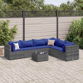 Patio Lounge Set Grey PE rattan Medium Modular