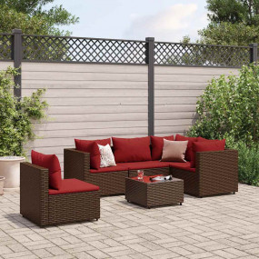 Patio Lounge Set Brown