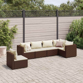 Patio Lounge Set Brown and Cream
