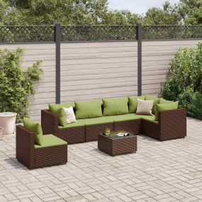 Patio Lounge Set Brown, Green