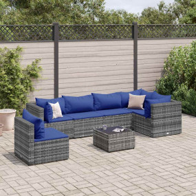 Patio Lounge Set Grey PE rattan Medium Modular