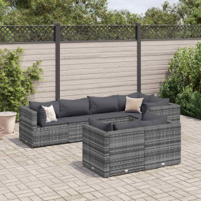 Patio Lounge Set Set of 7 Grey, Anthracite