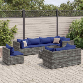 Patio Lounge Set Set of 8 Gray