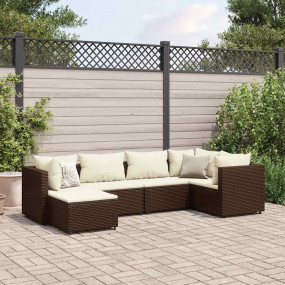Patio Lounge Set Brown, Cream White