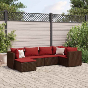 Patio Lounge Set Brown, Cinnamon Red