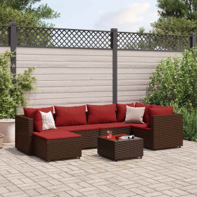 Patio Lounge Set Brown