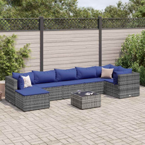 Patio Lounge Set Grey PE rattan Medium Modular Patio Lo...