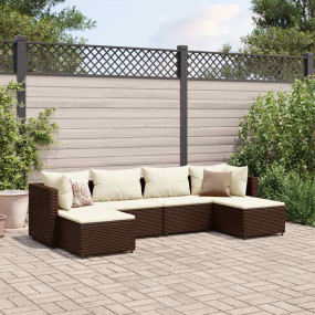 Patio Lounge Set Brown, Cream White