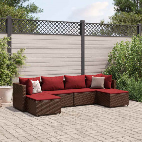 Patio Lounge Set Brown, Cinnamon Red
