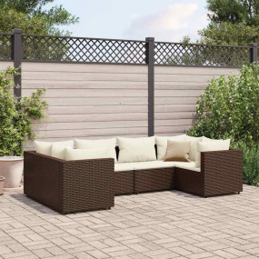 Patio Lounge Set Brown and Cream