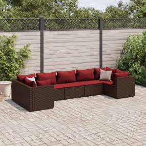 Patio Lounge Set Brown, Cinnamon Red