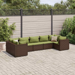 Patio Lounge Set Brown, Green