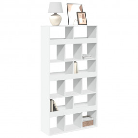 Bookcase White Engineered Wood Large Bookcase Rectangul...