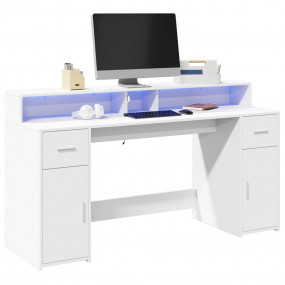 Desk White Engineered wood Large Computer Desk Rectangu...