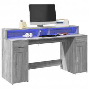 Desk Gray sonoma Engineered wood 63.0 inches wide desk ...