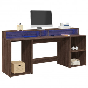 Desk Brown oak Engineered wood Large Computer Desk Rect...