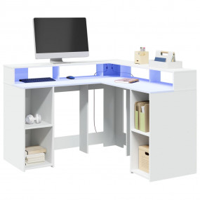 Desk White Engineered wood Large Desk Modern Office Des...