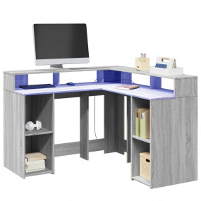 Desk Grey Sonoma Engineered Wood Compact Desk Rectangul...