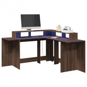 Desk Brown Oak Engineered Wood Medium Storage Desk Mode...