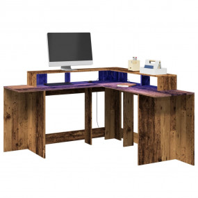 Desk Old wood Engineered wood Large Desk Modern L-Shape...