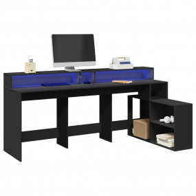 Desk Black Engineered Wood 78.7x40.9x35.8 in Desk Recta...