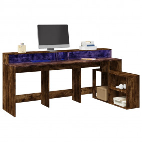 Desk Smoked oak Engineered wood 78.7 x 40.9 x 35.8 in D...