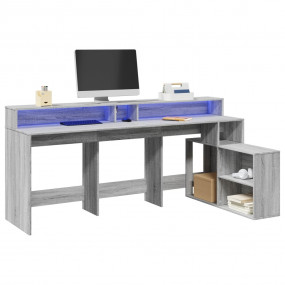 Desk Grey sonoma Engineered wood Large Computer Desk