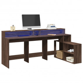 Desk Brown Oak Engineered Wood Large Desk Rectangular M...