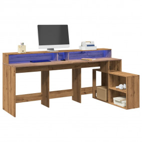 Desk Artisian Oak Engineered Wood Large Desk Rectangula...