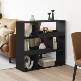 Room Divider Black Engineered Wood Medium Room Divider