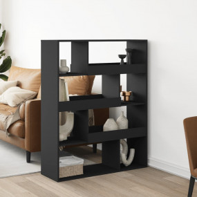 Room Divider Black Engineered wood 39.4 x 13.0 x 49.4 i...