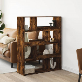 Room Divider Smoked Oak Engineered Wood Medium Room Div...