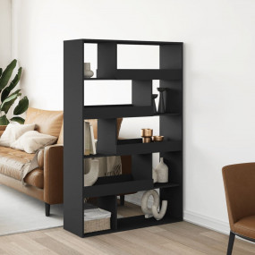 Room Divider Black Engineered Wood Large Room Divider