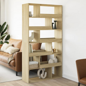 Room Divider Sonoma Oak Engineered Wood 39.4 x 13.0 x 7...