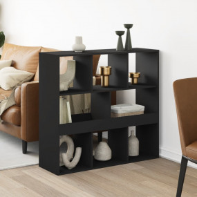 Room Divider Black Engineered Wood Medium Room Divider