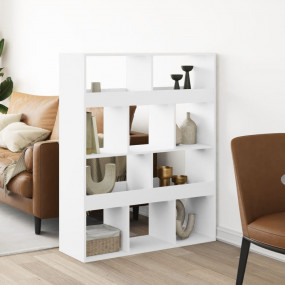 Room Divider White Engineered Wood 39.4x13.0x49.4 in Ro...
