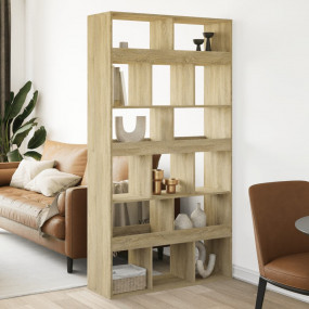 Room Divider Sonoma oak Engineered wood 39.4x13.0x73.8 ...