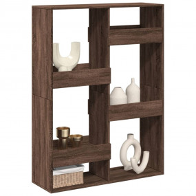 Room Divider Brown Oak Engineered Wood 39.4x13.0x53.1 i...