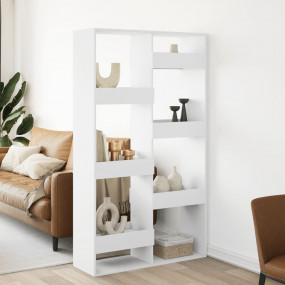 Room Divider White Engineered Wood 39.4x13.0x68.9 in Ro...