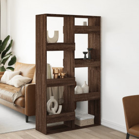 Room Divider Brown Oak Engineered Wood Room Divider Rec...