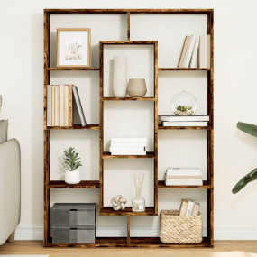 Book Cabinet Smoked Oak Engineered Wood Medium Bookcase