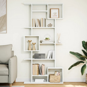 Book Cabinet White Engineered Wood Tall Book Cabinet