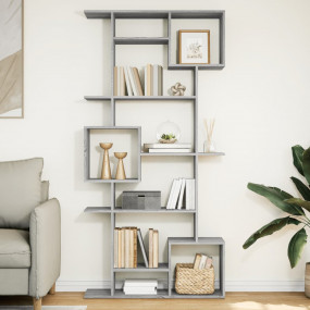 Book Cabinet Grey sonoma Engineered wood Tall Book Cabi...